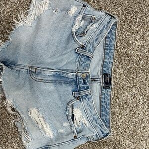 Abercrombie & Fitch Light Blue Distressed Jean Shorts